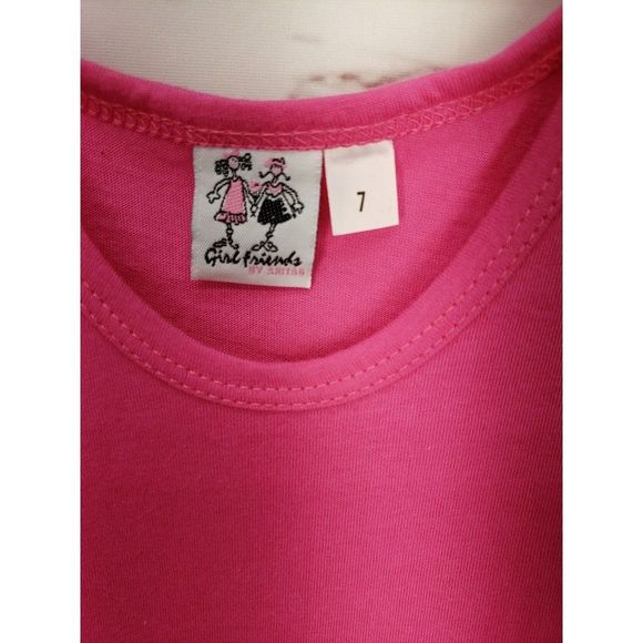 Girl Friends By Anita G Pink Palm Tree Purse Girl's Size 7 Sundress - Picture 6 of 7